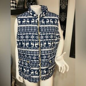 Christmas Deer Vest Navy XXL
